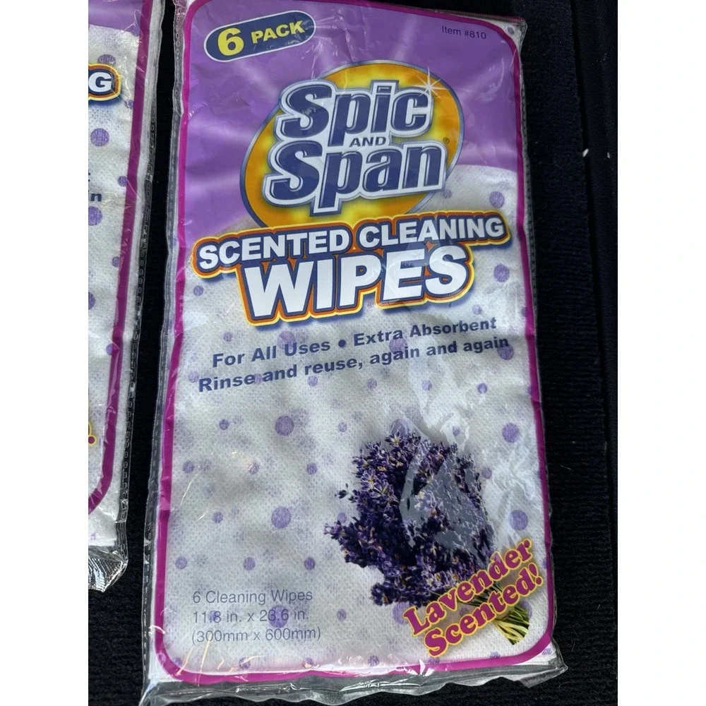 Lot Of 2 Discontinued 2009 Spic And Span Cleaning Wipes, 6 Pack, Lavender Scent